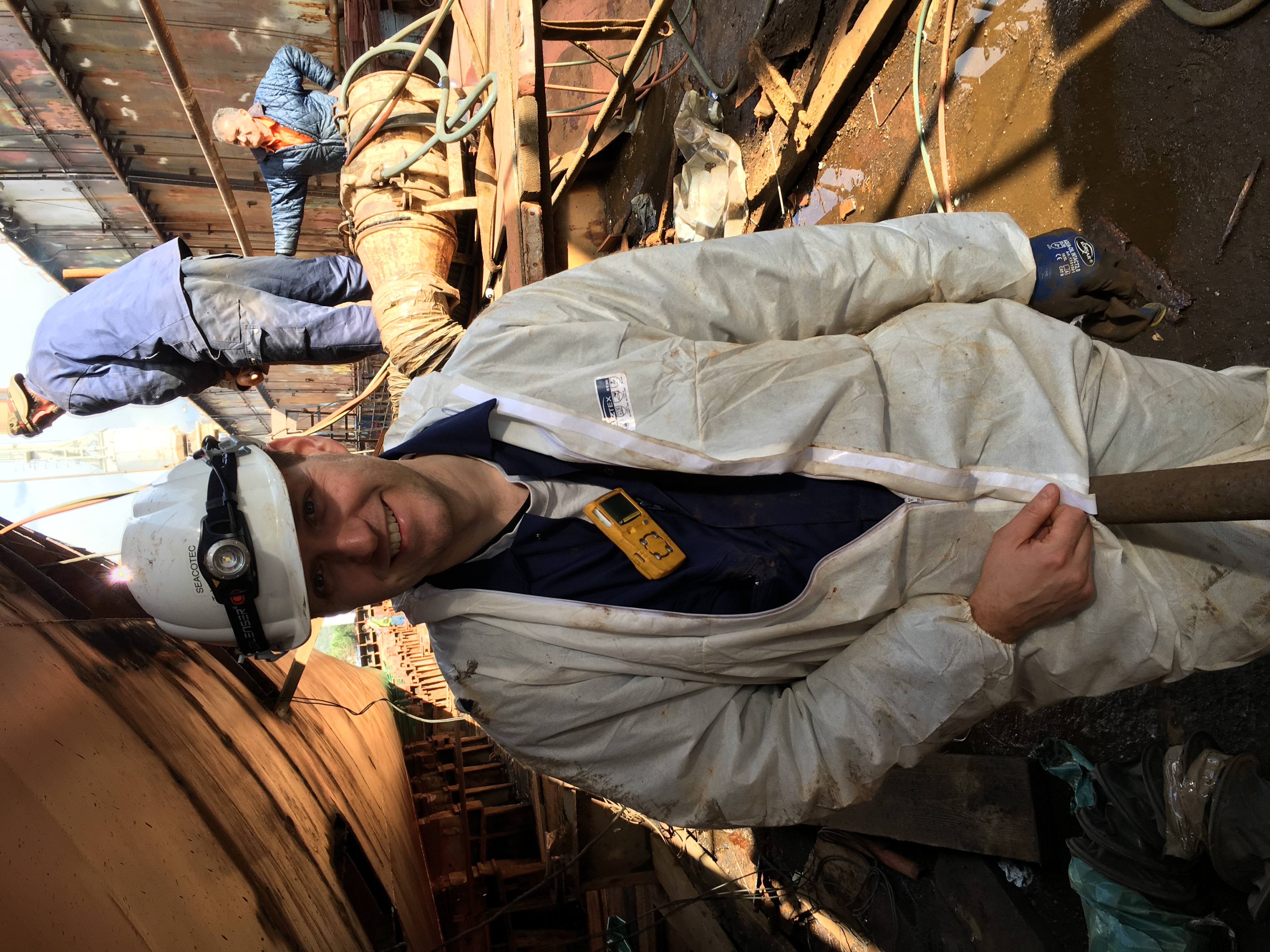 Hull inspection at shipyard